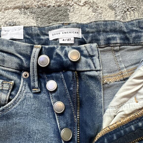 NWT Good American Good Icon Straight Super Compression Jeans Indigo440 Size 4/27 - Picture 7 of 13